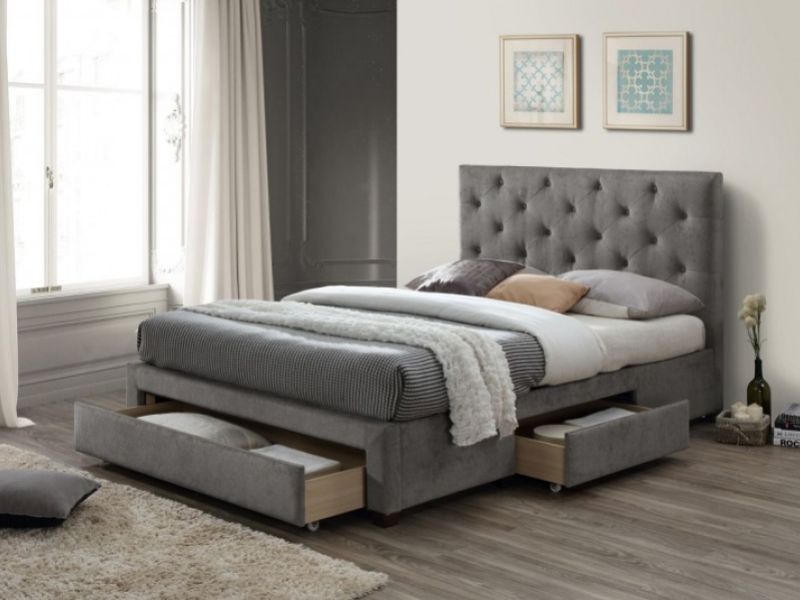 Limelight Monet Fabric Bed With Drawers LIGHTGREY1