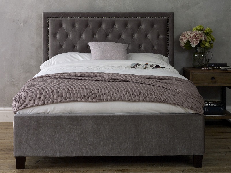 Rhea Silver Fabric Bed2